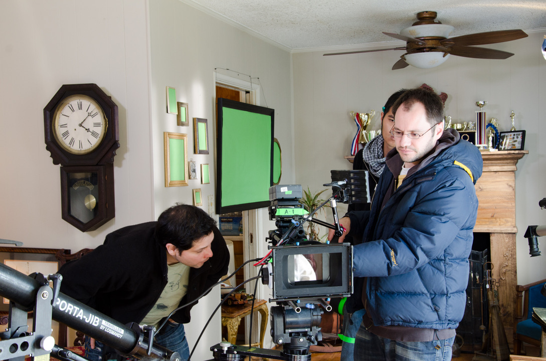 CAMERA TEAM ON THE JIB — INTERIOR SETUP