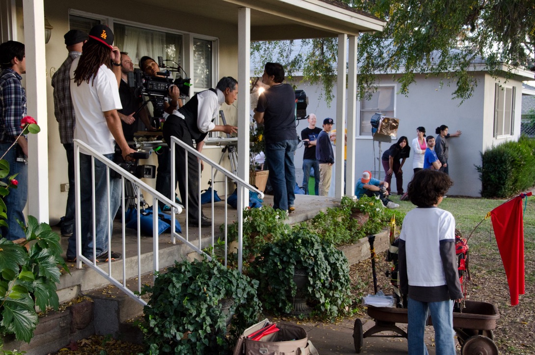 SHOOTING THE PORCH SCENE — FULL CREW AT WORK