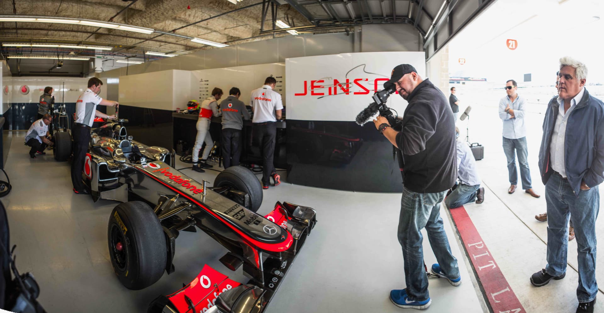 JAY LENO'S GARAGE — FILMING THE MCLAREN F1 CAR IN THE PIT BOX
