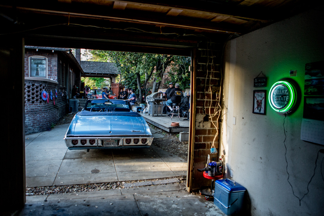 GARAGE VIEW — THE '68 IMPALA AT THE FAMILY BACKYARD SHOOT