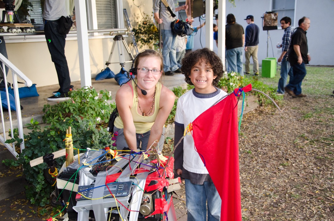 ON SET WITH OUR YOUNG LEAD AND THE ROCKET CART