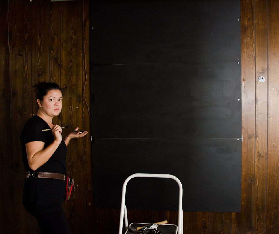 ART DEPARTMENT BUILDING THE CHALKBOARD WALL