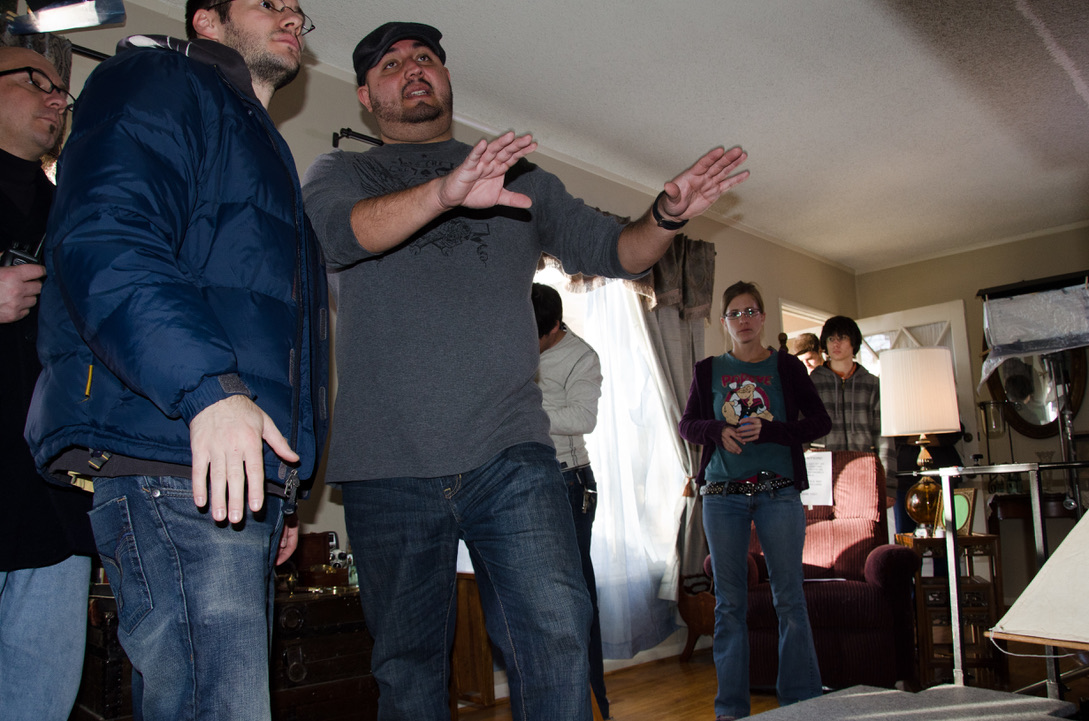 DIRECTING THE NEXT SHOT WITH THE CREW
