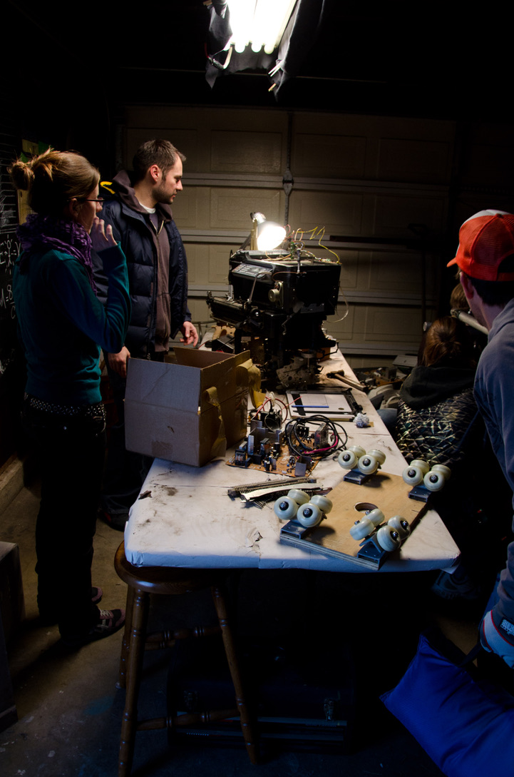 THE SHOOTING STAR MACHINE ON THE PROP TABLE
