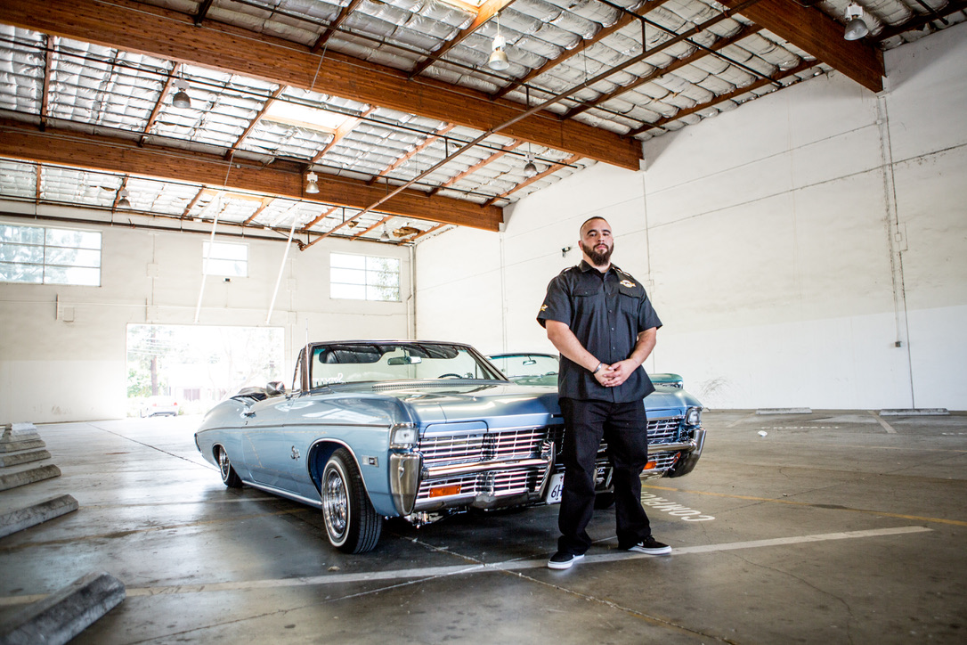 PORTRAIT — CLUB MEMBER WITH HIS '68 IMPALA CONVERTIBLE